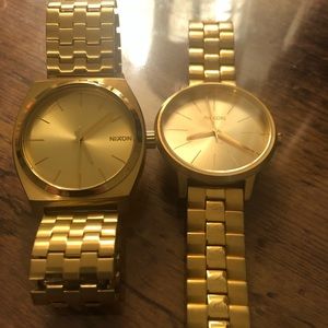2 gold Nixon Watches - used, great price